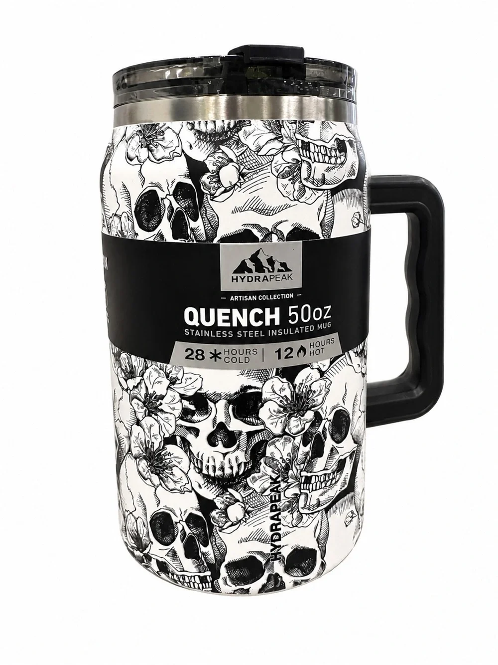 Limited Edition Hydrapeak Artisan Collection Quench Skull Floral Tumbler, 50oz
